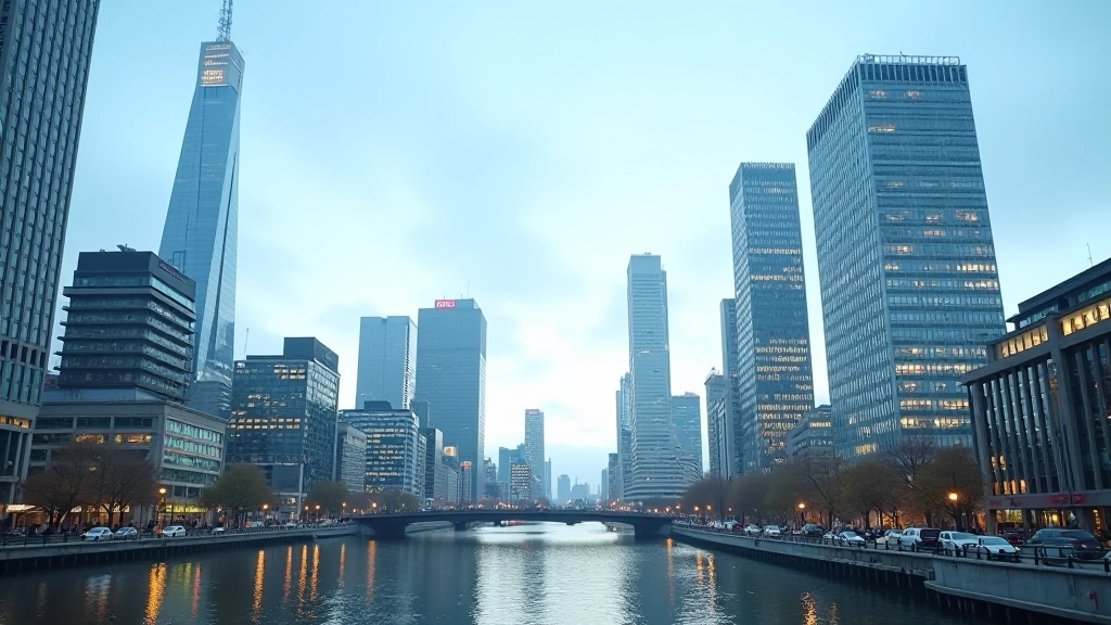 Bundesbank-Zentrale in Frankfurt mit modernem Finanzdistrikt im Hintergrund